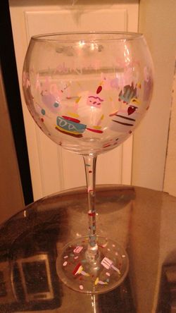 Happy Birthday Glass