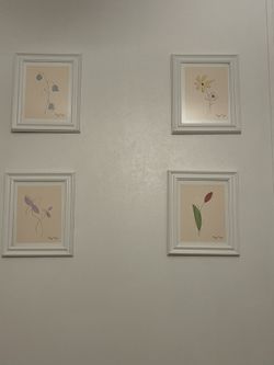 4 Pack Rosy Paper Wall Art With Frames 