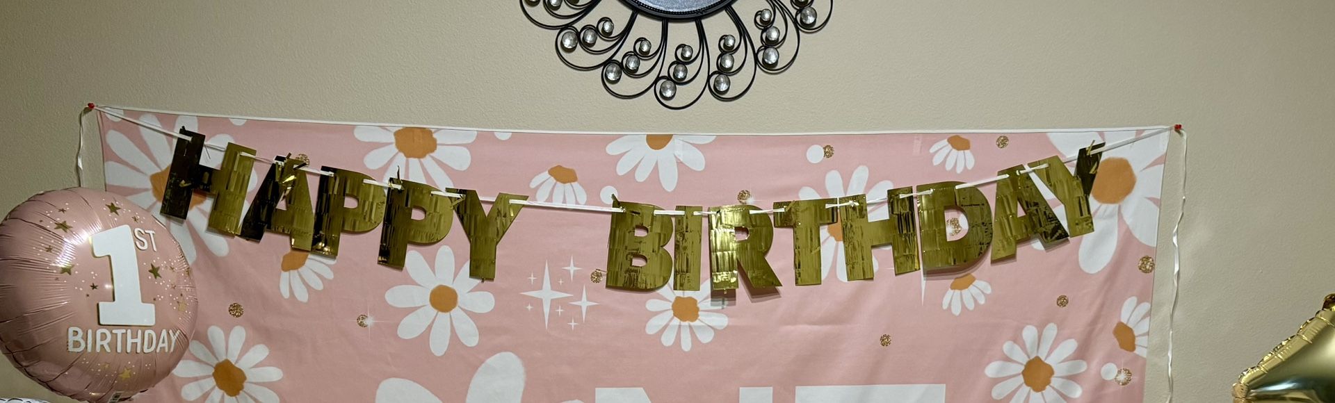 Happy birthday fringe/foil banner