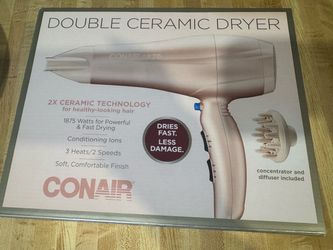 NEW Conair Double Ceramic 1875W Hair Dryer – With Diffuser