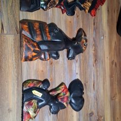 3 piece of African women wall art . 