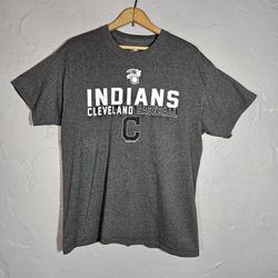 Cleveland Indians Baseball Men's Size Large Grey Genuine Merchandise T-shirt