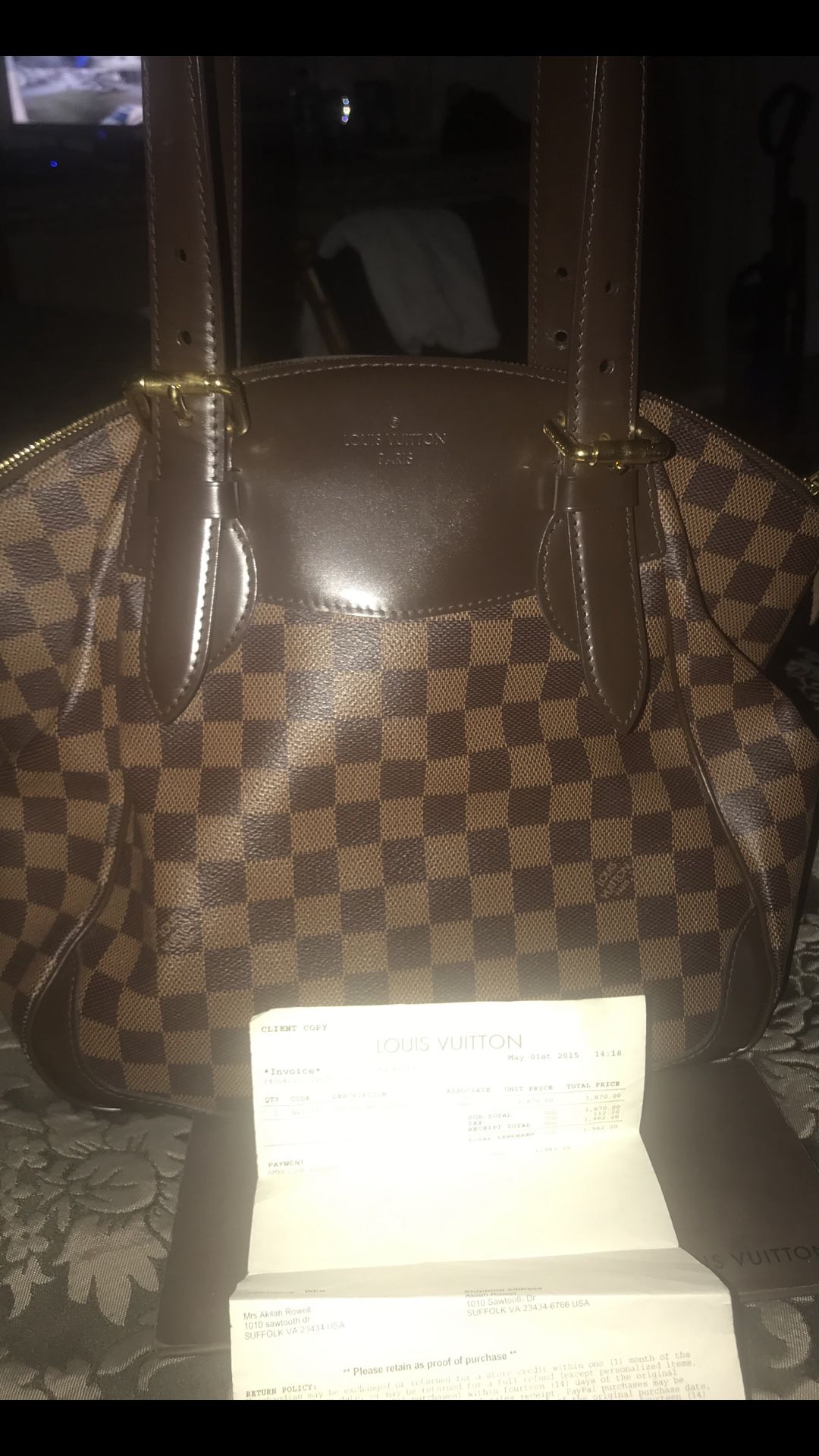 Louis Vuitton Verona MM Bag with receipt and Bag