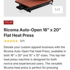 Ricoma Auto-Open 16" × 20" Flat Heat Press