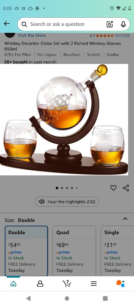 850ML Oaksea Globe Decanter Set