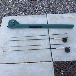 2-pk Scientific Anglers 8’6” 5/6 WT Fly Fishing Rods & Reels + Carrying Case. Like new