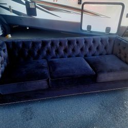Black Velvet/velour Sofa Couch
