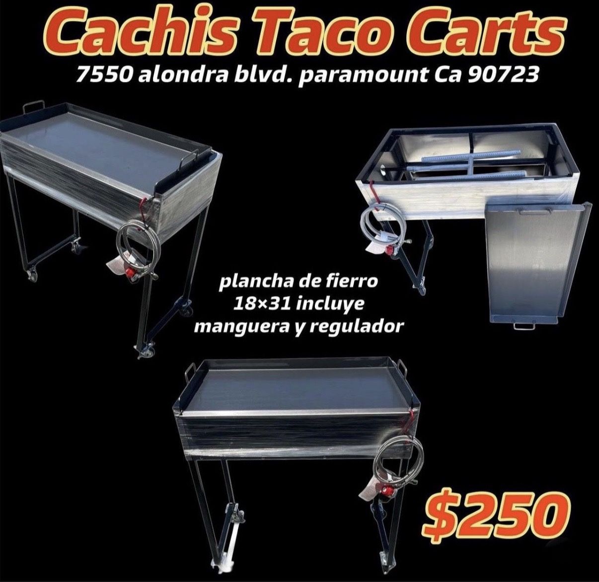 Plancha De 18”x31” | Incluye Manguera Y Regulador | Patas Desmontable |