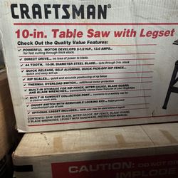 Craftsman 10-n Table Saw With Legset 
