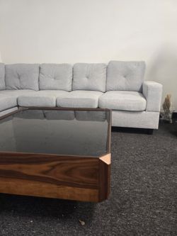 GRAY SECTIONAL MODERN SOFA  MUST GO TODAY 