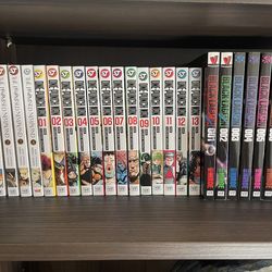 Manga Promised Neverland,  One Punch Man, Black Lagoon, and All You Need is Kill