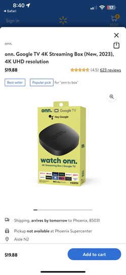 onn. Google TV 4K Streaming Box (New, 2023), 4K UHD resolution