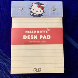 New  Sanrio Hello Kitty Bonjour Paris Blue Desk Pad Notepad 150 Perforated Sheet