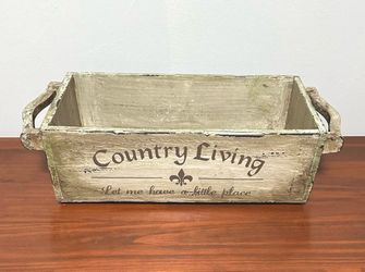 Country Living Wood Planter Box Storage Shabby Chic Farmhouse Decor