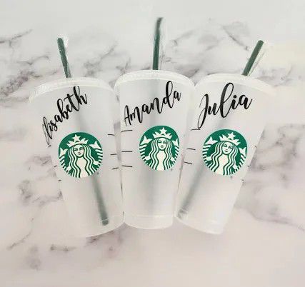 PERSONALIZED, VENTI, REUSABLE FROSTED STARBUCKS CUPS!