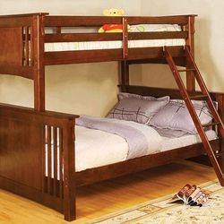 Brand New Oak Twin Over Full Bunk Bed