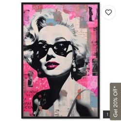 MARILYN MONROE - Star Collage Style Canvas Retro Art Print by Art Remedy
