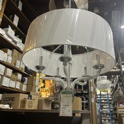 43807CH Kichler Chrome Drum 5 Light Chandelier 1 Tier Small Loula Collection 