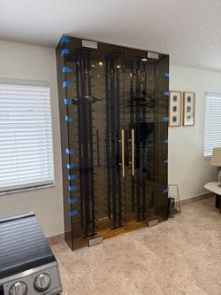 Glass wine cellar in all the measures