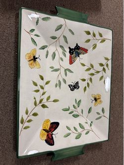 CA. SAKURA ONEIDA TABLETRENDZ  BUTTERFLIES 16” PLATTER. RETIRED