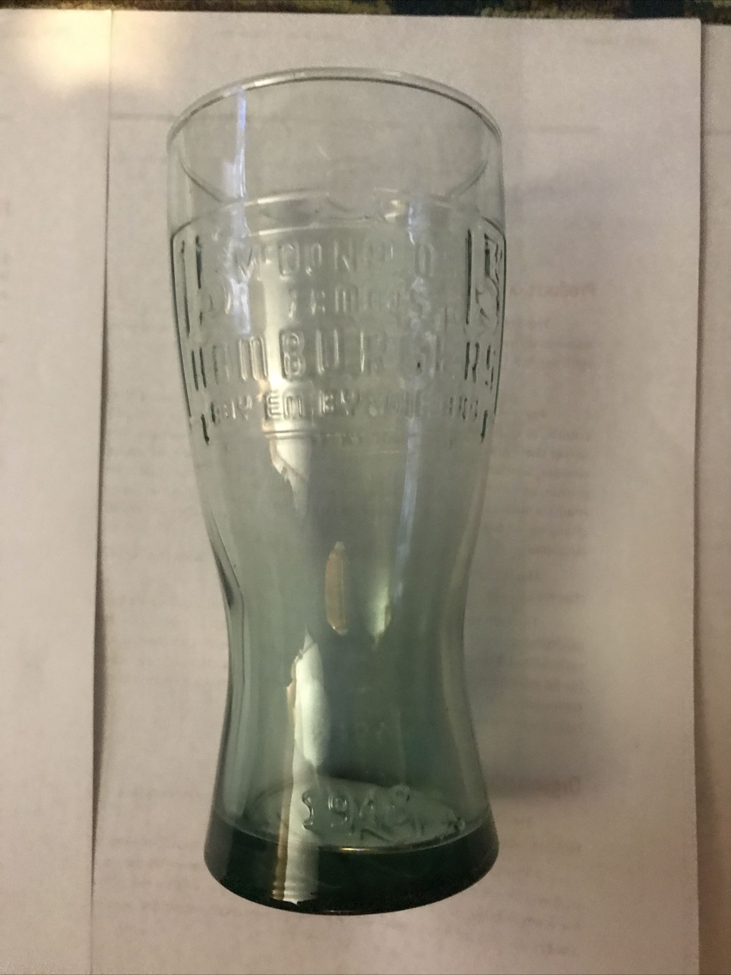 Vintage McDonald’s 5 Cent Hamburgers Glass