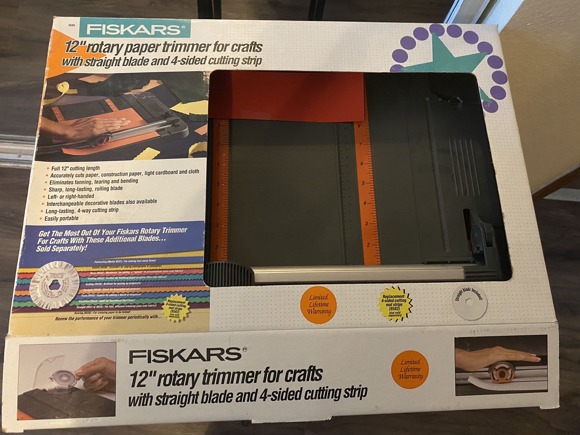 Fiskars 12” Rotary Paper Trimmer Crafts Office New In Open Box