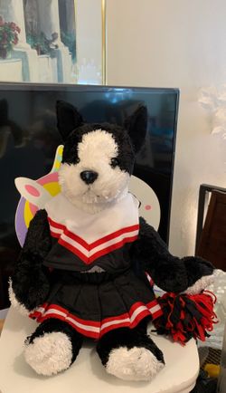 Cheer Leader Black and White Cat 15”