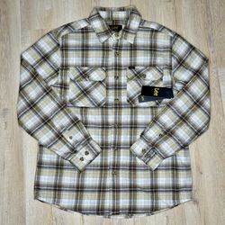 Lee Regular Fit Flannel Shirt - NWT Mens Medium Brown Multi Plaid New