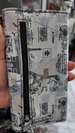 Paris Print Long Zip Wallet