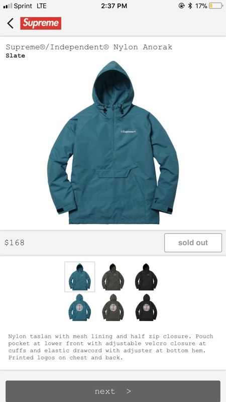 Supreme windbreaker