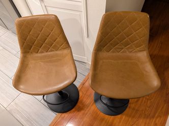 Set of Vegan Leather Bar Stools