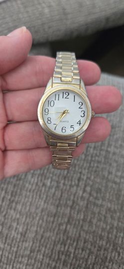 Women's Quartz Watch Gold & Silver Tone Stretch Band