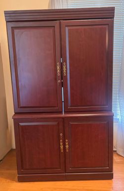 Cherry Wood Computer Armoire Desk