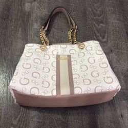 guess logo print tote bag