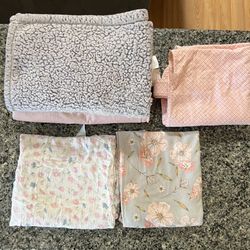 Baby Girl Blankets & Car Seat Cover 