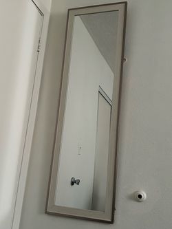 Full Length Wall Mirror Silver/Champagne Frame