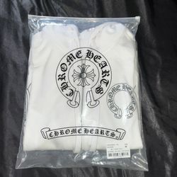 Chrome Hearts White Zip up (size m )
