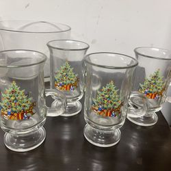 Christmas glass cups