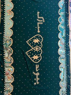 Green bridal Shawl for wedding
