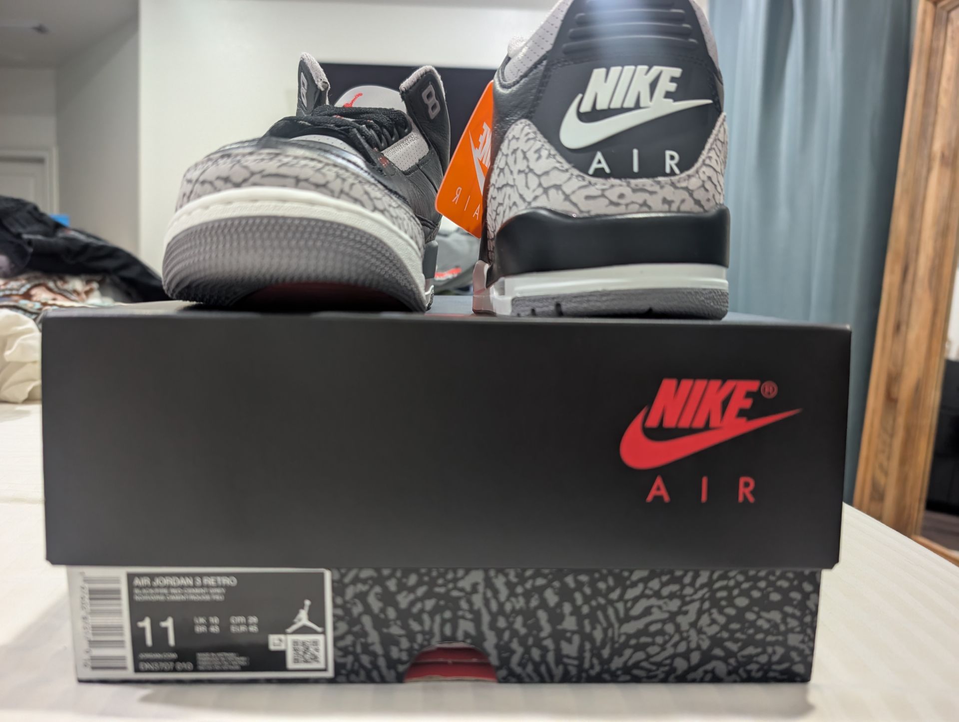 Air Jordan retro 3 black cement men's size 11 2024 edition dead stock nib never worn