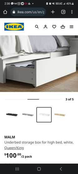 Ikea MALM Underbed storage box (2 boxes)