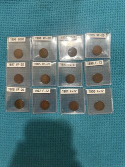 Make me an offer Lot of 12 Indian Head Pennies 1896–1908
