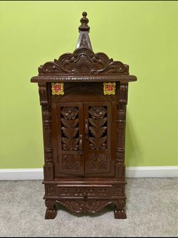Hand-Carved Wooden Pooja Mandir
