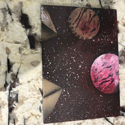 A Spray Painted Artwork On A 5 “x 7” 5mm