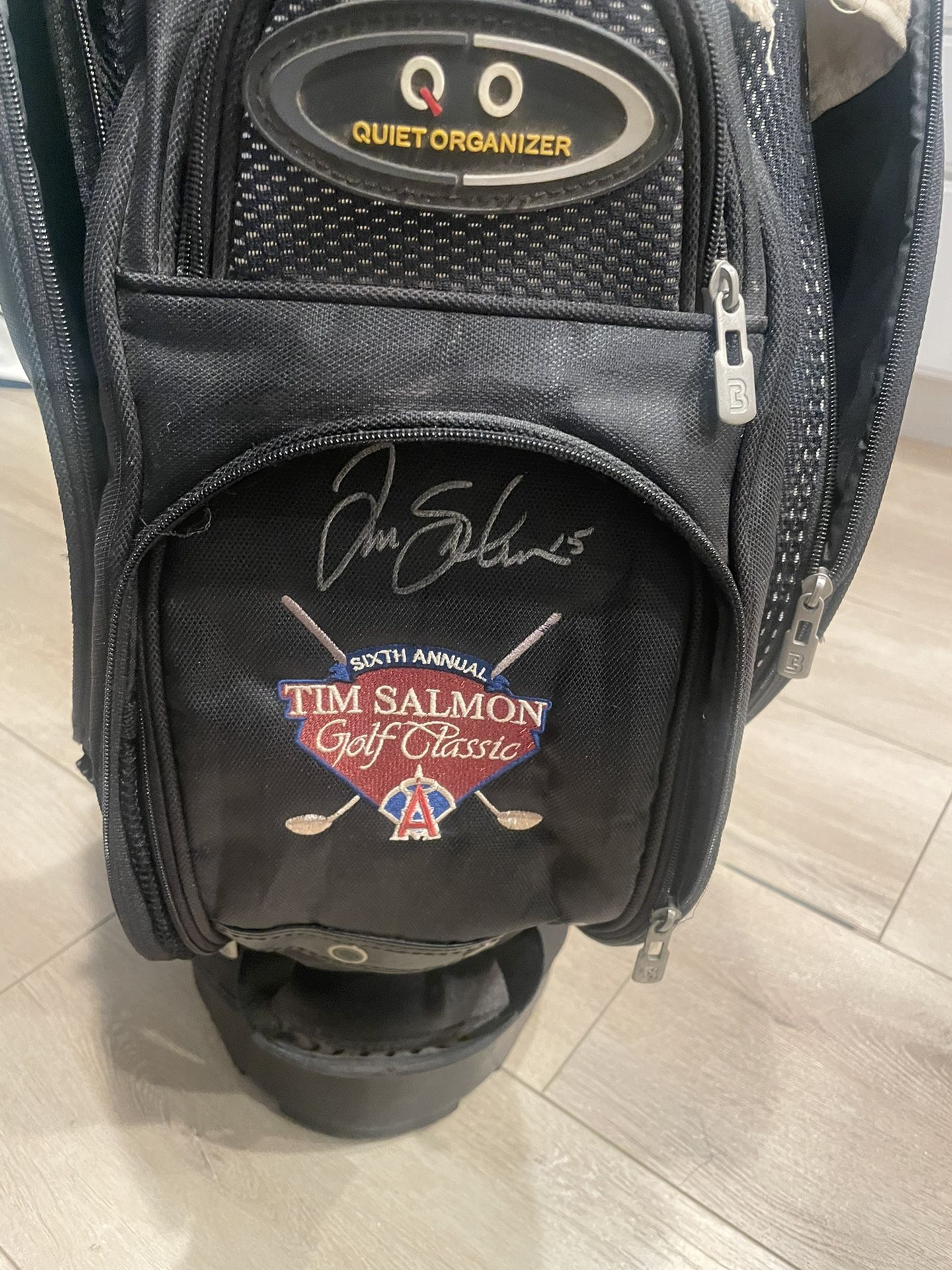 Signed Tim Salmon Bennington Golf Cart Bag