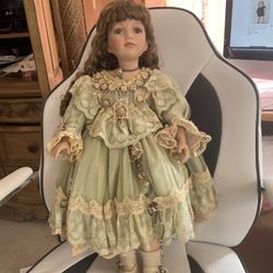 Porcelain Doll 21” Tall