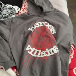 grey/red spider hoodie-large