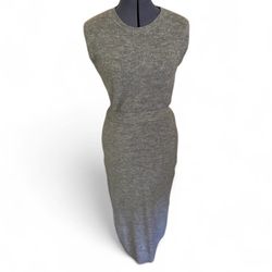 Japanese JUSGLITTY Elegant Gray Sleeveless Knit Dress