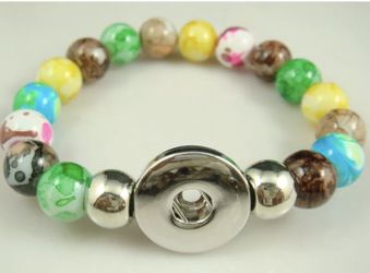 colored faux jade snap bracelet
