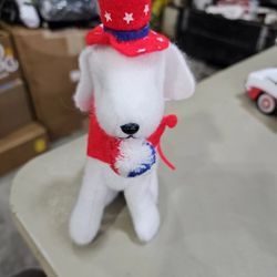 Stuffed Dog Figural Dressed In 4th Of July